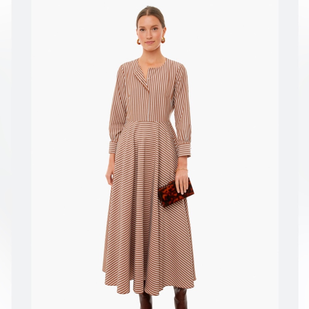 NWT Tuckernuck Mocha Stripe Mila Midi Dress Size Small